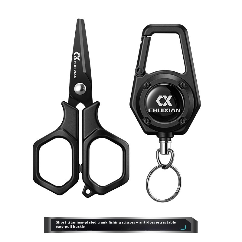 Fishing Line Cutter - QAJTAO Tragbare Titanbeschichtete Angelschere zum Schneiden
